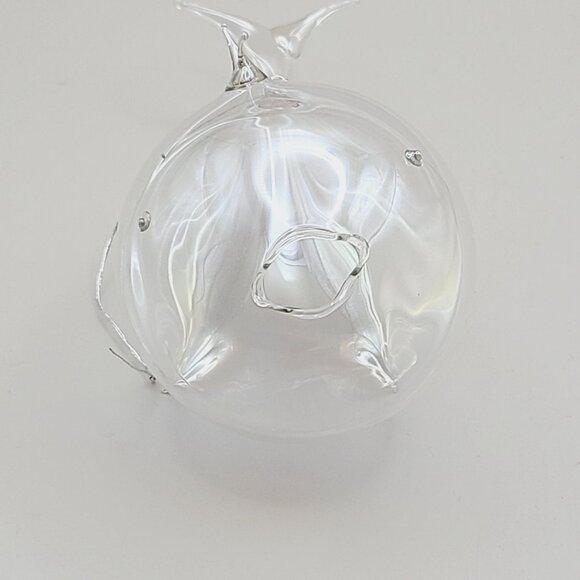 Silvestri Handblown Iridescent Glass Whale Ornament Christmas Holiday Mint - Picture 5 of 10